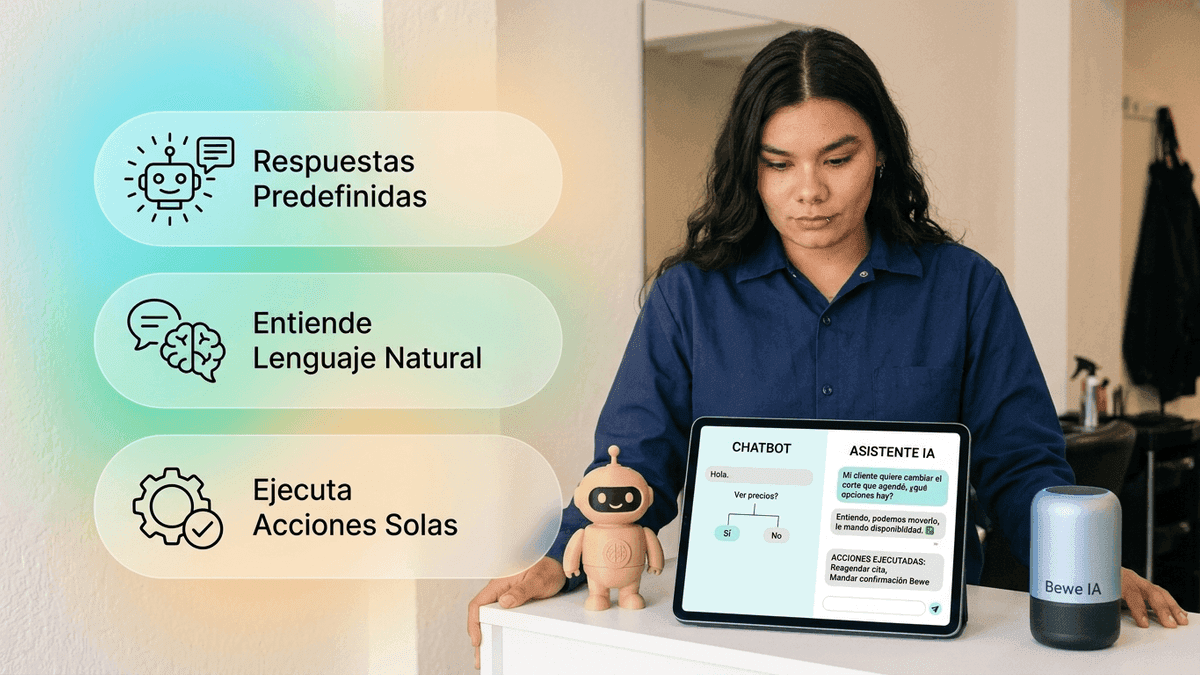 Diferencia entre un chatbot y un asistente de IA